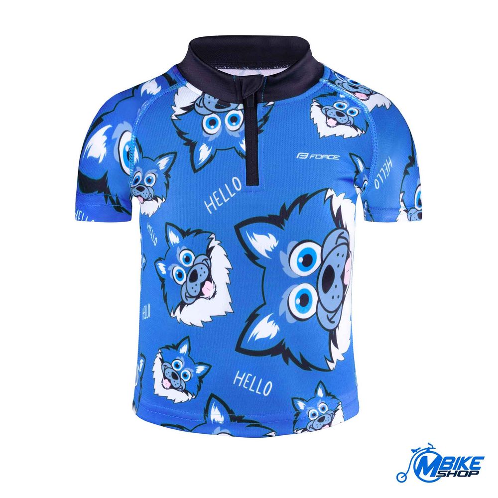 Force Dječija majica za biciklizam Wolfie Blue slika 1