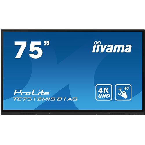 Iiyama PROLITE TE7512MIS-B1AG 75" Interaktivni  4K UHD LCD dodirni ekran sa integrisanim softverom za beleške slika 1