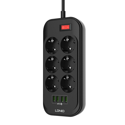 Produzni kabl LDNIO SE6403 6 uticnica 4xUSB 2.0m slika 1