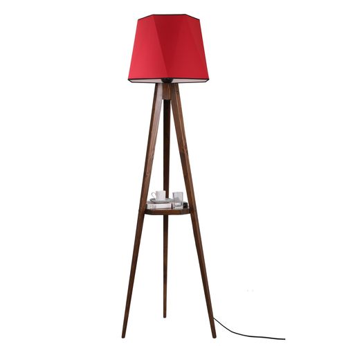 Sehbalı tripod lambader ceviz altıgen kırmızı abajurlu Red
Brown Floor Lamp slika 2