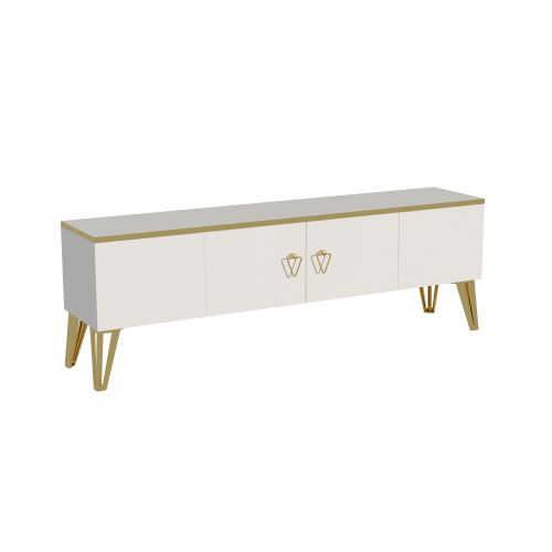 Woody Fashion TV jedinica, Caprice - White, Gold slika 6