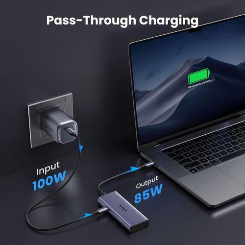 UGREEN 6u1 USB C Hub s dvostrukim HDMI 4K@60Hz, 100W PD slika 5