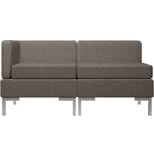 2-dijelni set sofa od tkanine smeđe-sivi slika 3