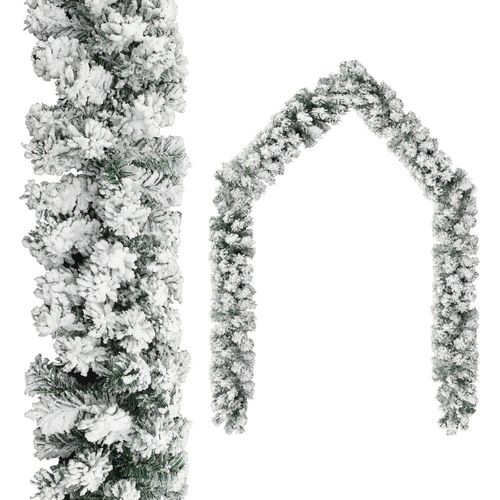 Božićna girlanda sa snijegom zelena 20 m PVC slika 1