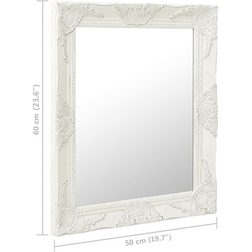 Zidno ogledalo u baroknom stilu 50 x 60 cm bijelo slika 24