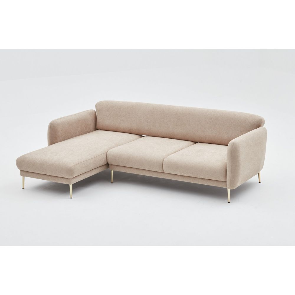 Simena Lijevi - Bež Zlato Kutna Sofa na Razvlačenje slika 9