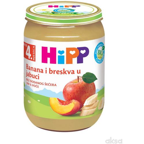 Hipp kašica breskva i banana u jabuci 190g 4M+ slika 1