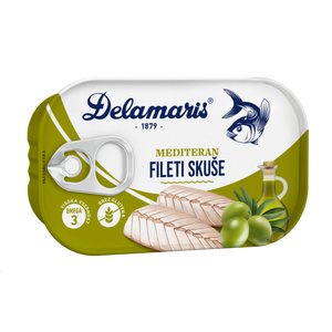 Delamaris fileti skuše u mediteran ulju, 125 g