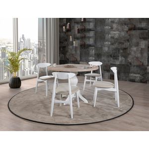 Albero132 Prirodni Set Trpezarijskog Stola i Stolica (5 Komada)