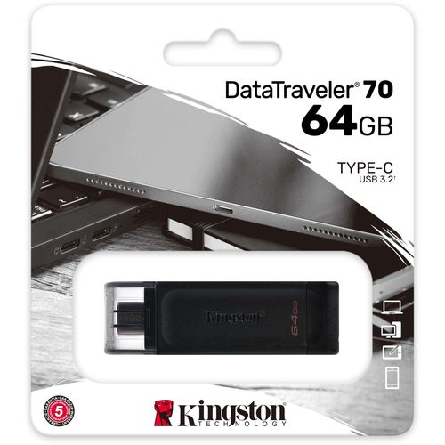 Kingston 64GB DT 70 USB-C 3.2 DT70 64GB crni slika 2