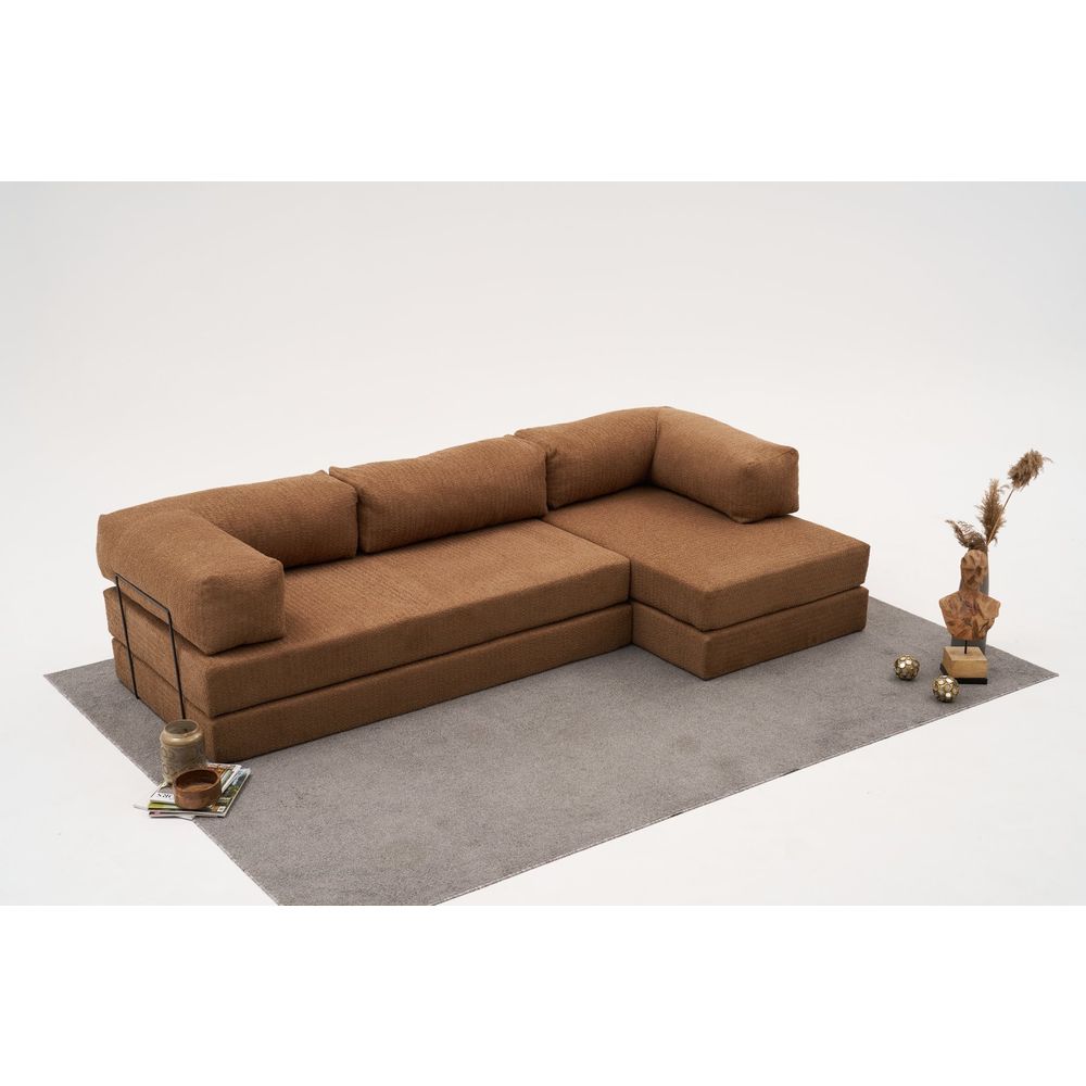 Udobna - Smeđa Ugaona Sofa slika 2