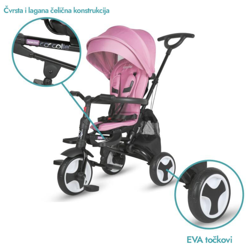 Coccolle Sklopivi rotirajući tricikl Spectra Plus Premium Line, Orchid Violet slika 5