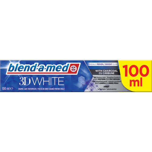 Blend a Med 3DW pasta za zube Charcoal 100ml slika 1