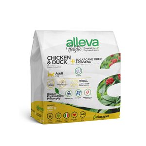 Alleva Holistic Cat Adult Chicken &amp; Duck + Sugarcane Fiber &amp; Ginseng Neutered 400 g