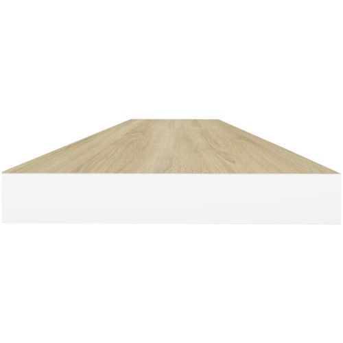 Plutajuće zidne police 4 kom hrast i bijele 90x23,5x3,8 cm MDF slika 15