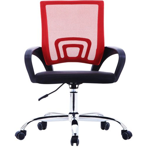 Uredska stolica od tkanine s mrežastim naslonom crvena slika 8