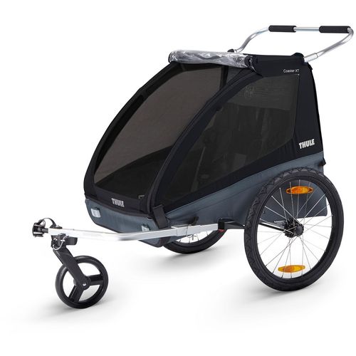 Thule Coaster XT crna dječja kolica i prikolica za bicikl za dvoje djece slika 1
