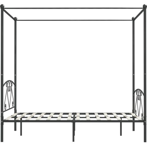 Okvir za krevet s nadstrešnicom sivi metalni 160 x 200 cm slika 16