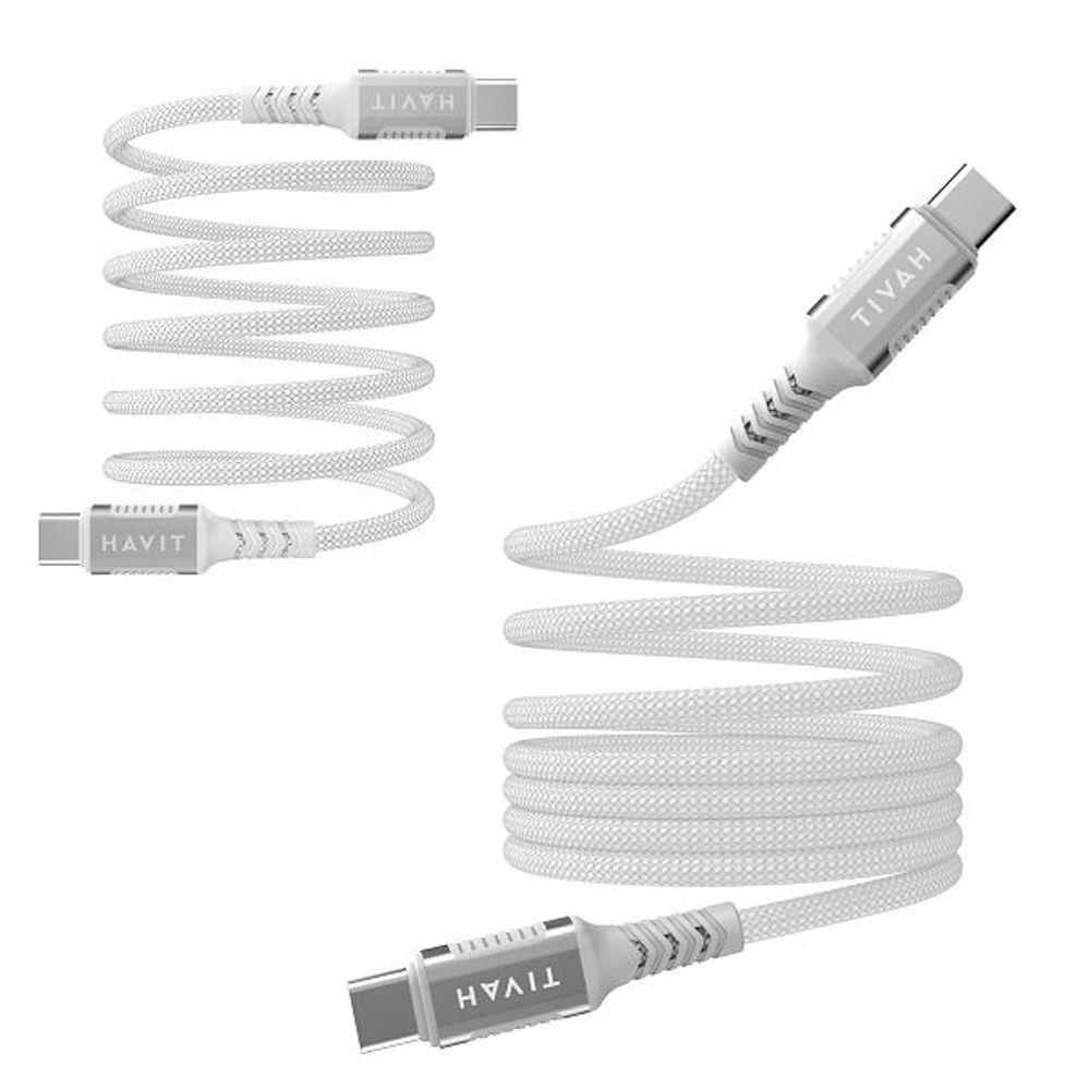 HAVIT KABEL ZA MOB Type C-Type C magnetni PD60W CB6297 1metar,bijeli slika 1