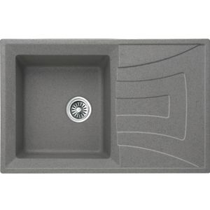 Inter Ceramic sudoper usadni pravokutni sa desnim ocjeđivačem 50x78x20 cm + sifon, granit sivi