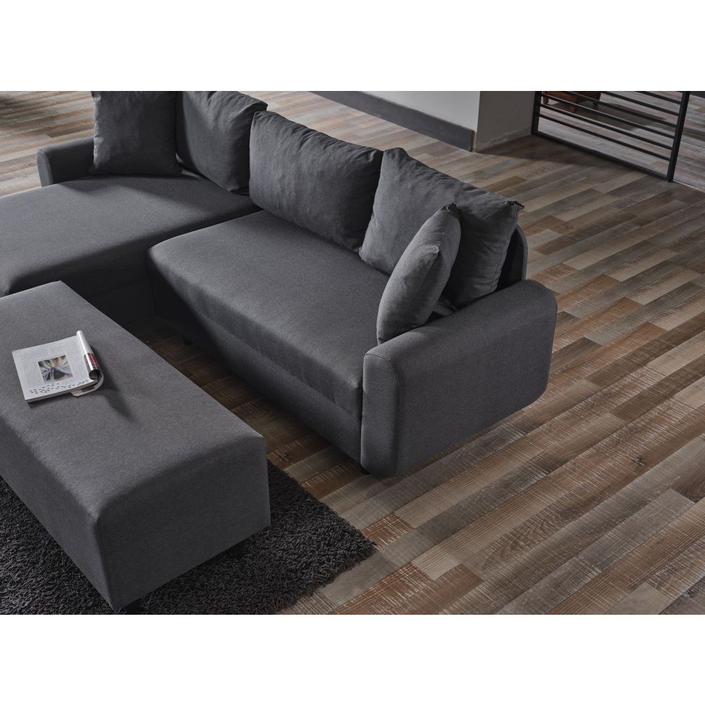 Krevetna sofa u kutu Flavia – siva slika 6