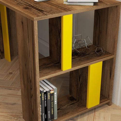 Woody Fashion Studijski stol, Lima - Walnut, Yellow slika 4