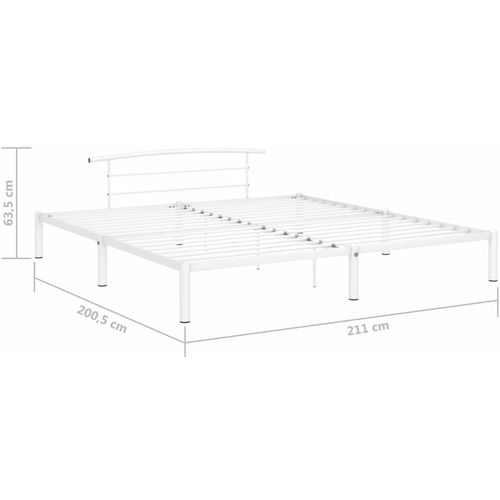 Okvir za krevet bijeli metalni 200 x 200 cm slika 8