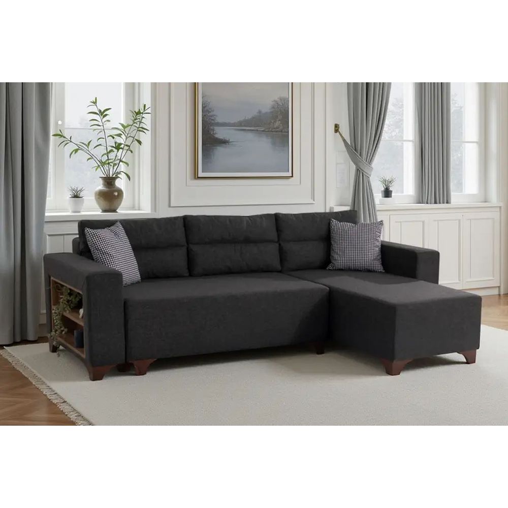 Ugaona Sofa Tloft Mini - boja: antracit slika 1