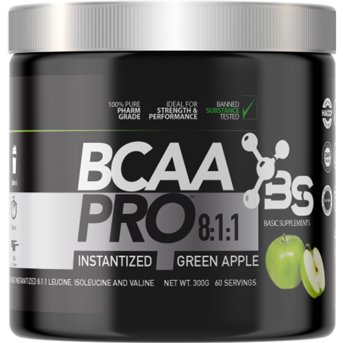 BCAA PRO 8:1:1 / 300GR BASIC SUPPLEMENTS -  Fresh Green Apple slika 1