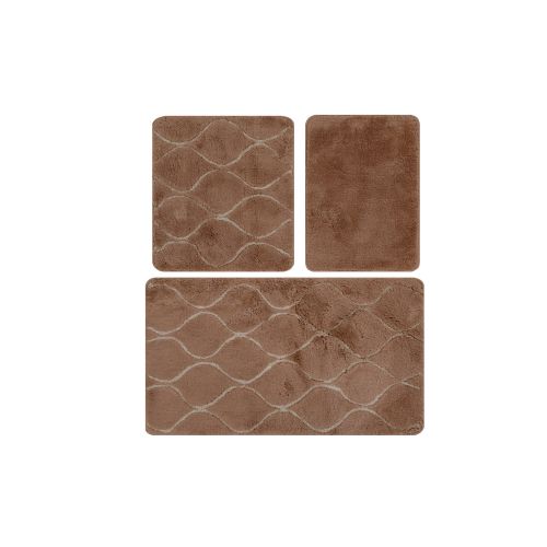 Infinity - Caramel Caramel Acrylic Bathmat Set (3 Pieces) slika 4