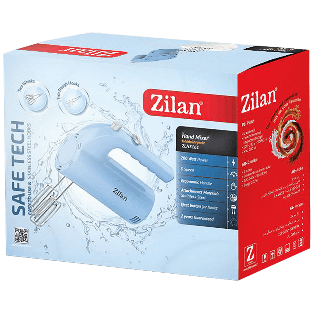 Zilan Mikser ručni, 5 brzina+turbo, 200 W, plava - ZLN3161 slika 2