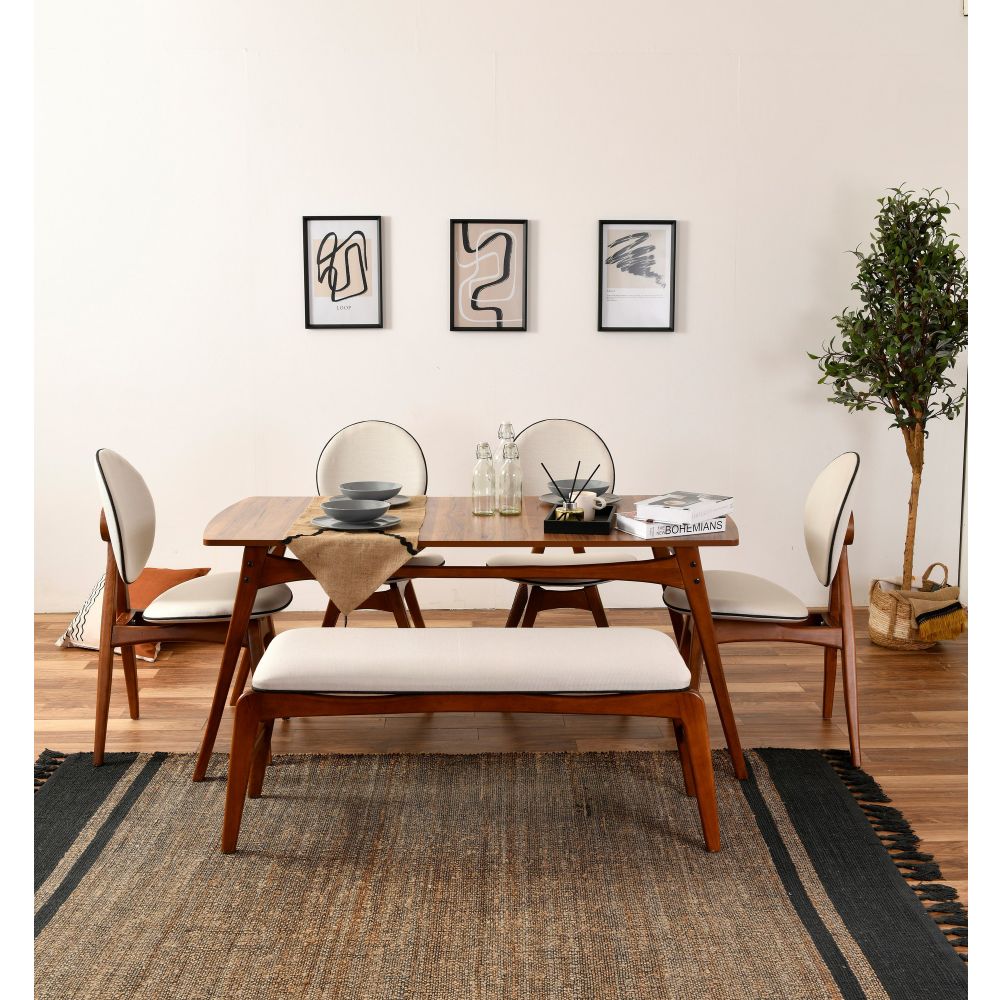 Set stola i stolica Touch (4S-1B) WalnutCream (6 komada) slika 2