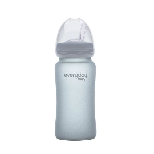 Everyday baby staklena boca sa slamkom, 240ml Healthy+, Siva slika 1