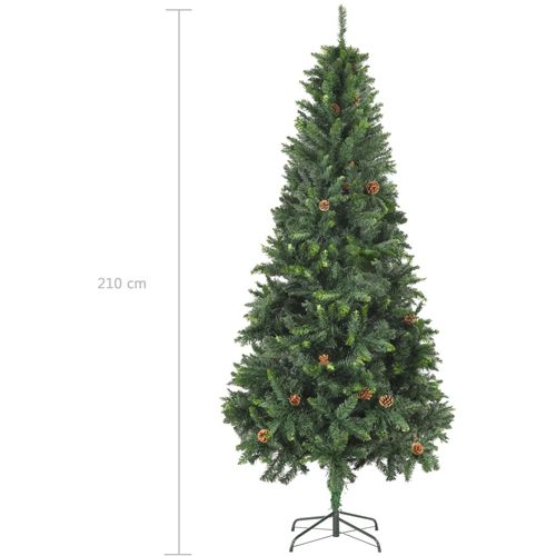 Umjetno božićno drvce sa šiškama zeleno 210 cm slika 8