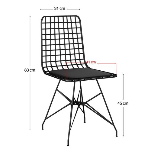 Set Crnih Metalnih Stolica Tel 4 (4 Komada) slika 4