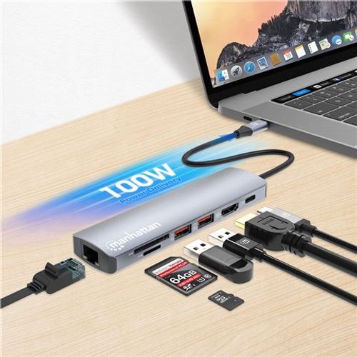 Manhattan USB-C PD 7-in-1 4K Multiport Hub slika 1