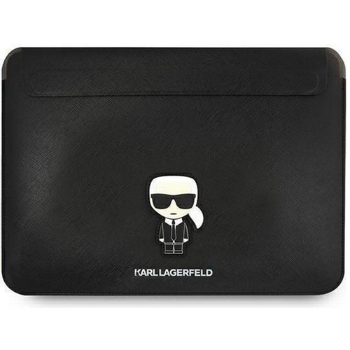 Torba za laptop Karl Lagerfeld Sleeve Saffiano Ikonik 16. crna (KLCS16PISFBK) slika 1