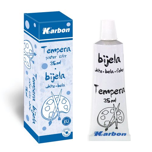 Tempera bijela u tubi 35ml KARBON slika 1