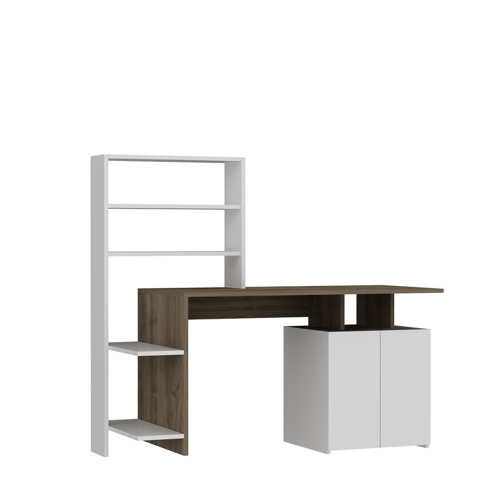 Melis Walnut White Study Desk - radni sto i polica slika 3