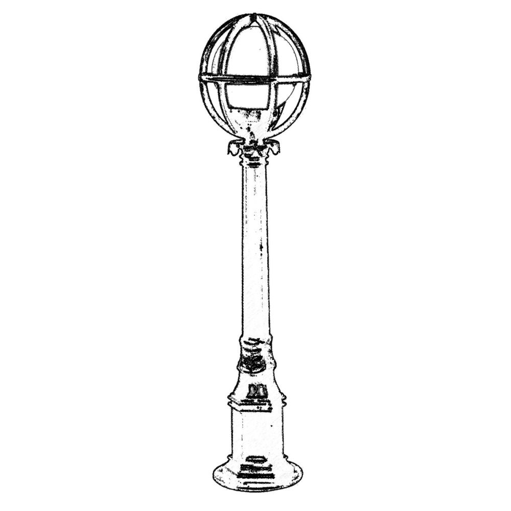 BSU-68080-BSY-M9-BOP Crna i Bijela Spoljna Podna Lampa slika 2