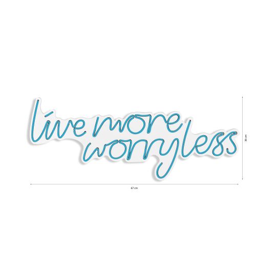 Wallity Ukrasna plastična LED rasvjeta, Live More Worry Less - Blue slika 8