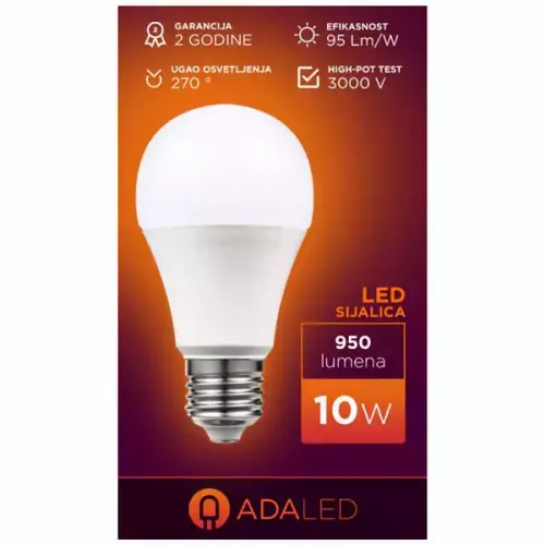 ADA LED sijalica A60-10W-RC-E27-A 6500K slika 1