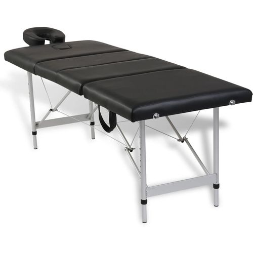 Sklopivi masažni stol s aluminijskim okvirom, 4 zone, crni slika 20