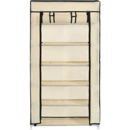 282429 Shoe Cabinet with Cover Cream 58x28x106 cm Fabric slika 28