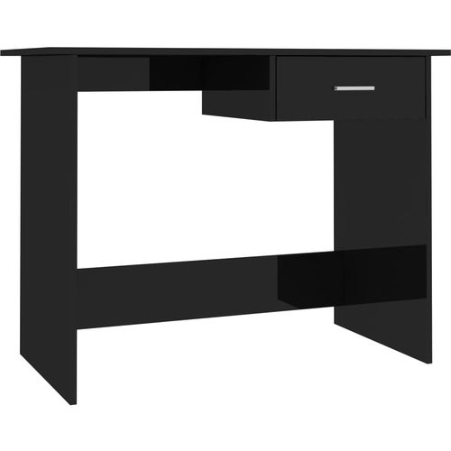 Radni stol visoki sjaj crni 100 x 50 x 76 cm od iverice slika 2
