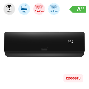 Klima Green Tech 12000BTU, 3.4kW, A++, R32, -15°C ~ 53°C, WiFi, crna