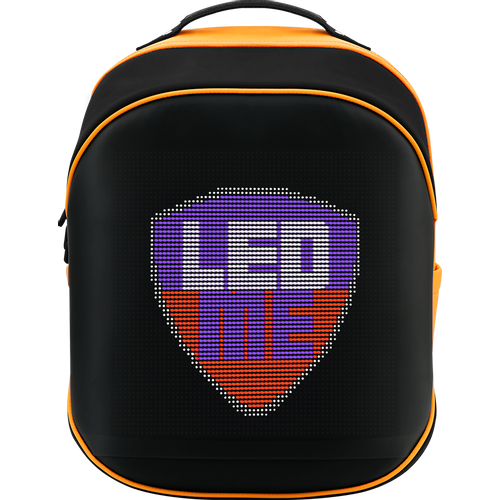 Prestigio LEDme MAX backpack, animated backpack with LED display, Nylon+TPU material, connection via bluetooth, Dimensions 42*31.5*20cm, LED display 64*64 pixels, orange color. slika 1
