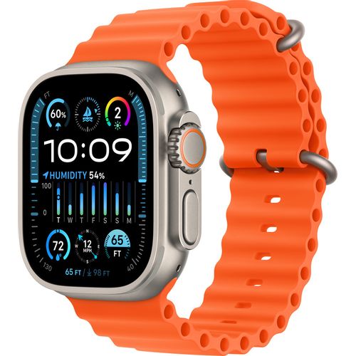 Apple Watch Ultra2 Cellular, 49mm Titanium Case with Orange Ocean Band slika 1