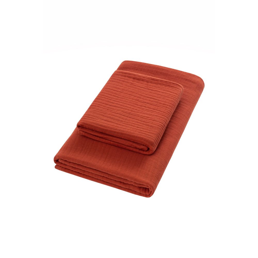 Set Ručnika Muslin - Crvena Terakota (2 Komada) slika 5