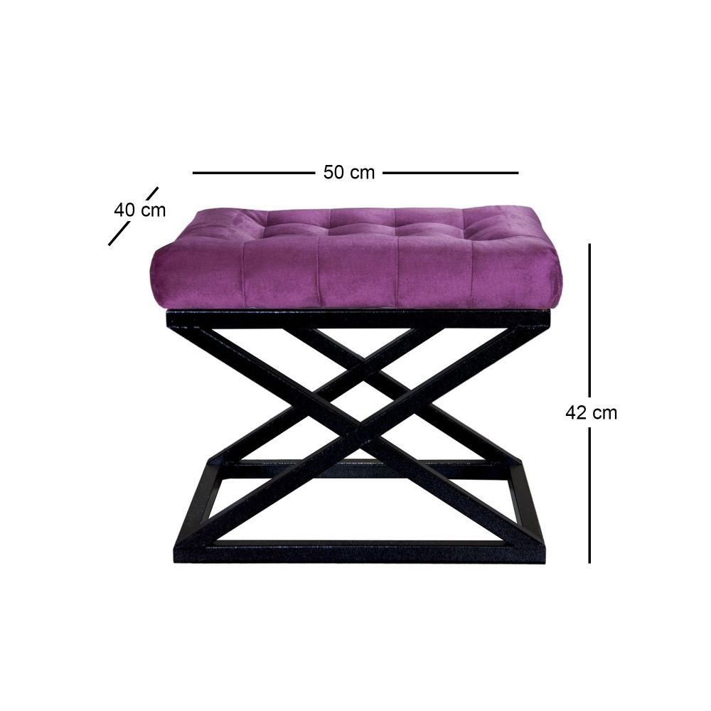 Capraz - Pouffe u crno-ljubičastoj boji slika 2